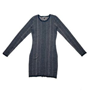 Express Bodycon Long Sleeve Dress Sparkly Small